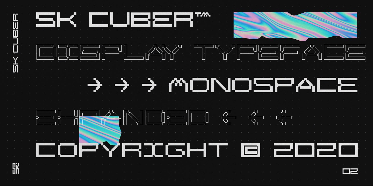 Beispiel einer SK Cuber Expanded-Schriftart